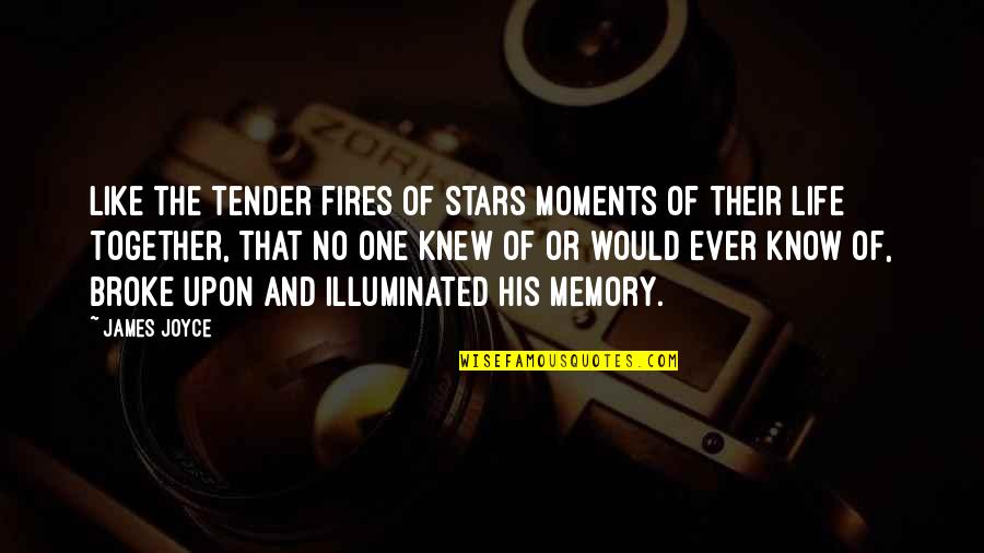 Up Tender Quotes By James Joyce: Like the tender fires of stars moments of