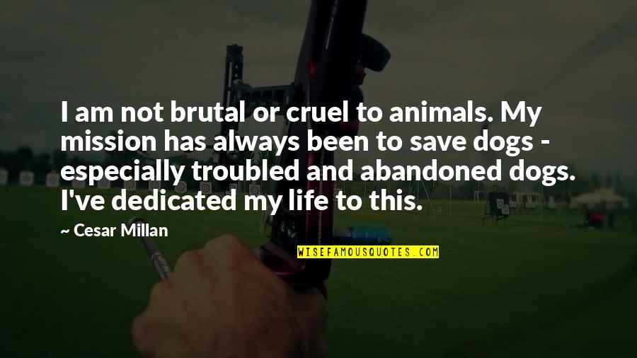 Upside Down View Quotes By Cesar Millan: I am not brutal or cruel to animals.