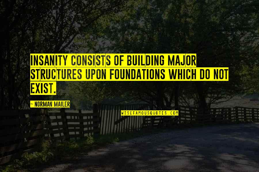 Ursii De La Quotes By Norman Mailer: Insanity consists of building major structures upon foundations