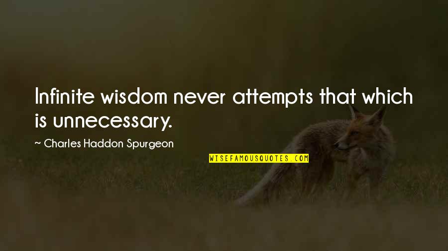 Usda Market Quotes By Charles Haddon Spurgeon: Infinite wisdom never attempts that which is unnecessary.