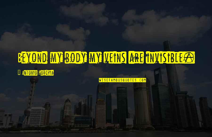 Utimonia Quotes By Antonio Porchia: Beyond my body my veins are invisible.