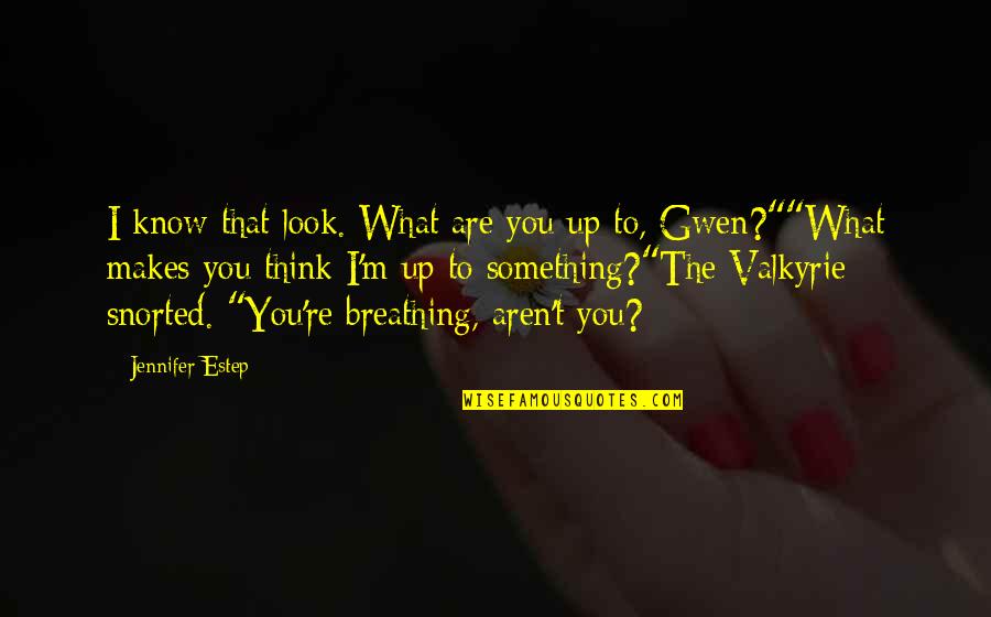 Valkyrie Best Quotes By Jennifer Estep: I know that look. What are you up