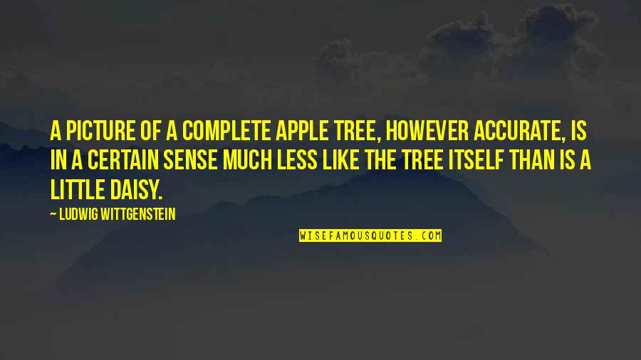 Vallee De La Quotes By Ludwig Wittgenstein: A picture of a complete apple tree, however