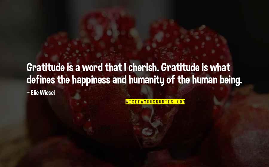 Valuing Knowledge Quotes By Elie Wiesel: Gratitude is a word that I cherish. Gratitude