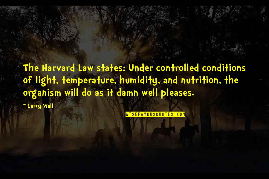 Vanek Andor Quotes By Larry Wall: The Harvard Law states: Under controlled conditions of