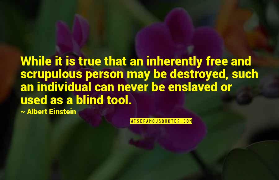 Vannetta Felix Quotes By Albert Einstein: While it is true that an inherently free