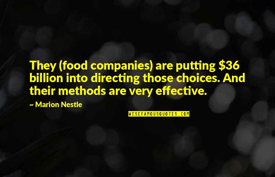 Vanova Sax Quotes By Marion Nestle: They (food companies) are putting $36 billion into