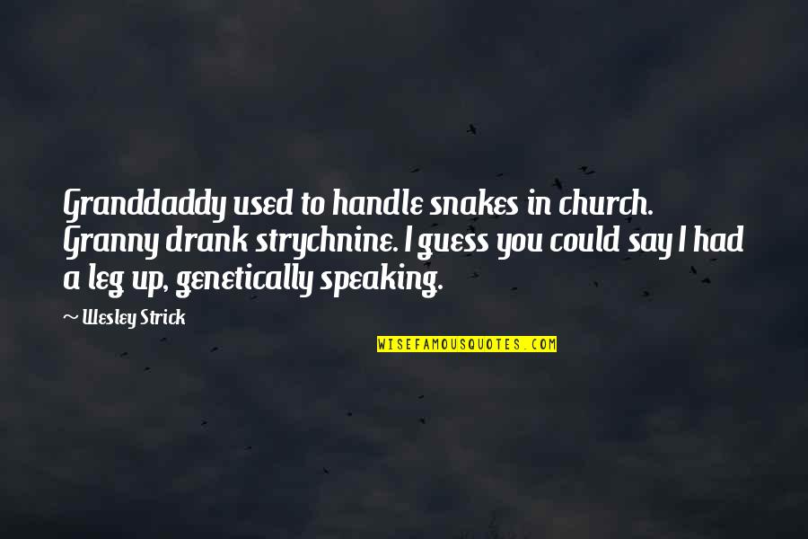 Vardhman University Quotes By Wesley Strick: Granddaddy used to handle snakes in church. Granny