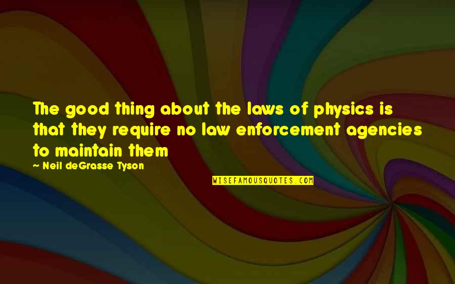 Veered Off Course Quotes By Neil DeGrasse Tyson: The good thing about the laws of physics