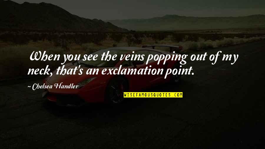 Veins Popping Out Quotes By Chelsea Handler: When you see the veins popping out of