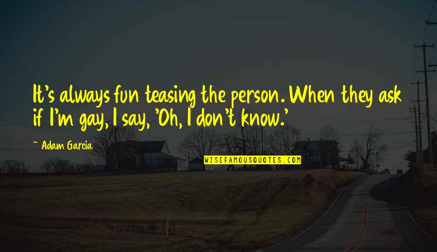 Venturous Vibes Quotes By Adam Garcia: It's always fun teasing the person. When they