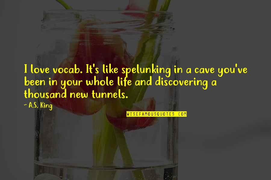 Vera Quotes By A.S. King: I love vocab. It's like spelunking in a