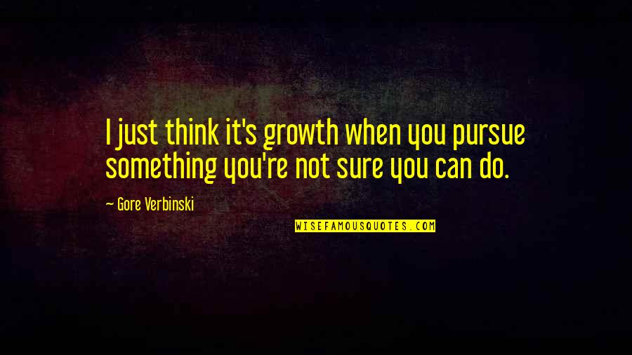 Verbinski Quotes By Gore Verbinski: I just think it's growth when you pursue