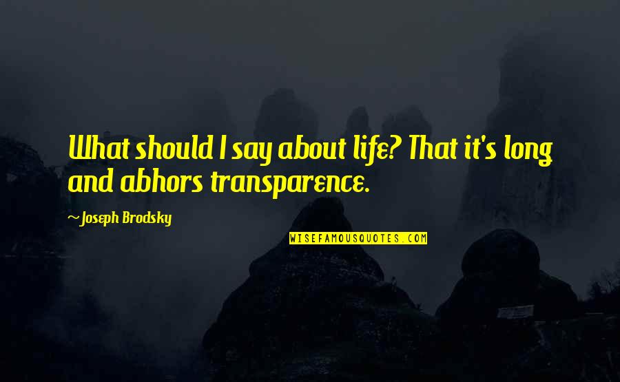 Verheyen Maasmechelen Quotes By Joseph Brodsky: What should I say about life? That it's