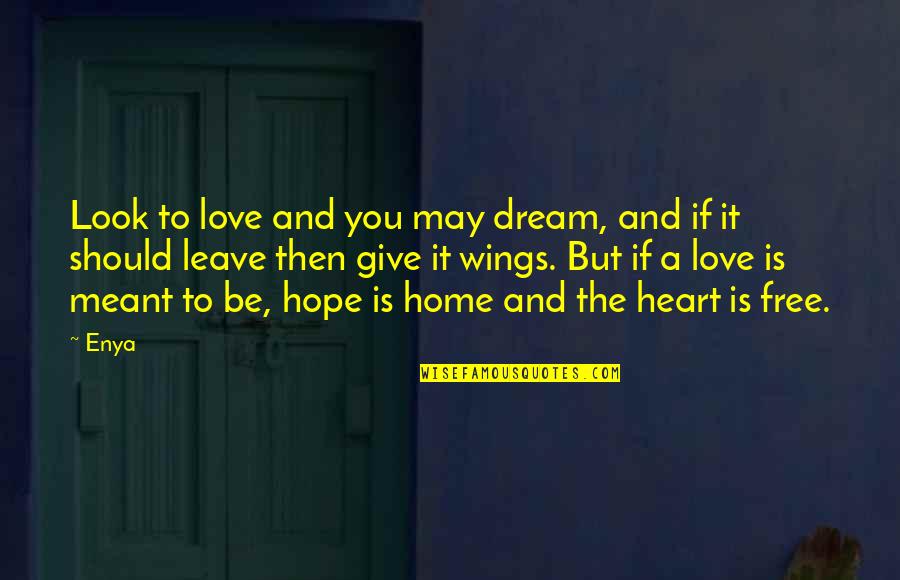 Verrall Motorcycles Quotes By Enya: Look to love and you may dream, and