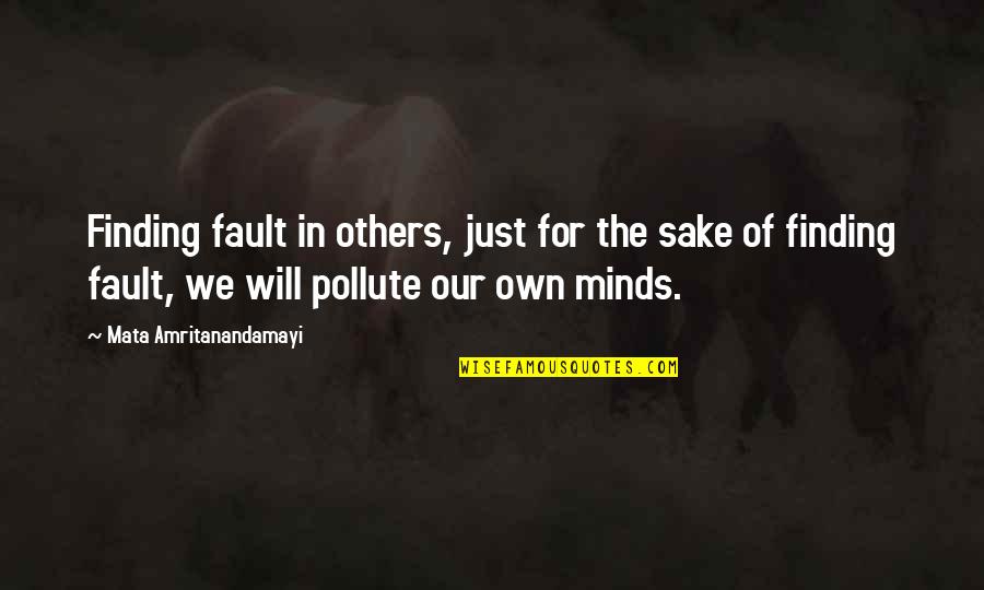 Versehen Jelent Se Quotes By Mata Amritanandamayi: Finding fault in others, just for the sake