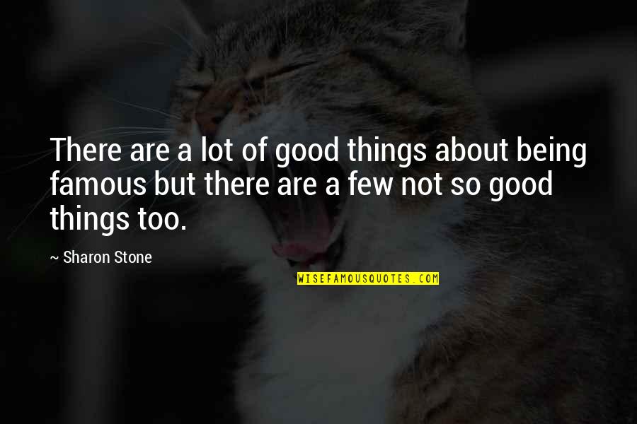 Very Good Famous Quotes By Sharon Stone: There are a lot of good things about