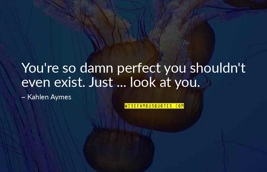 Very Sad And Disappointed Quotes By Kahlen Aymes: You're so damn perfect you shouldn't even exist.