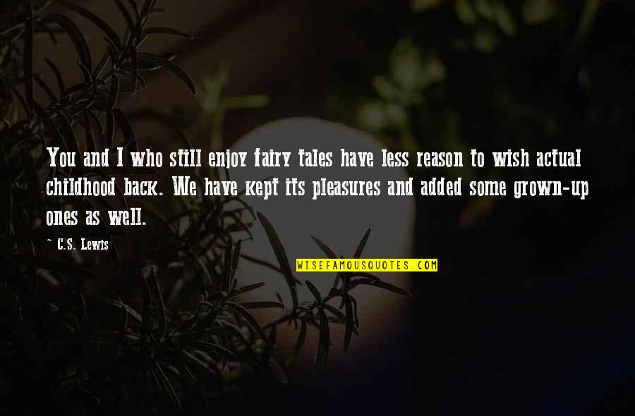 Veryl Jones Quotes By C.S. Lewis: You and I who still enjoy fairy tales