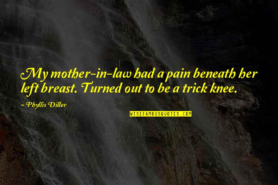 Vet Medicine Quotes By Phyllis Diller: My mother-in-law had a pain beneath her left
