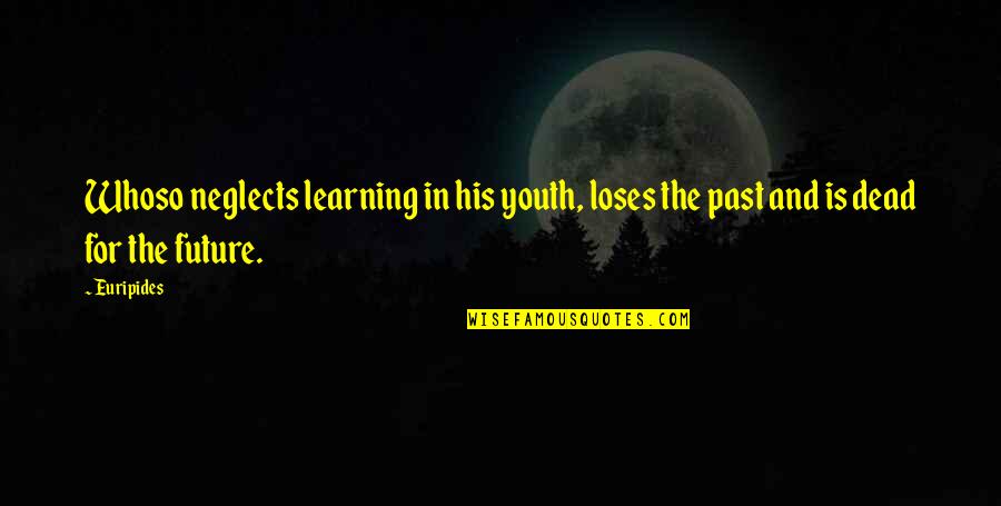 Vete A La Verga Quotes By Euripides: Whoso neglects learning in his youth, loses the