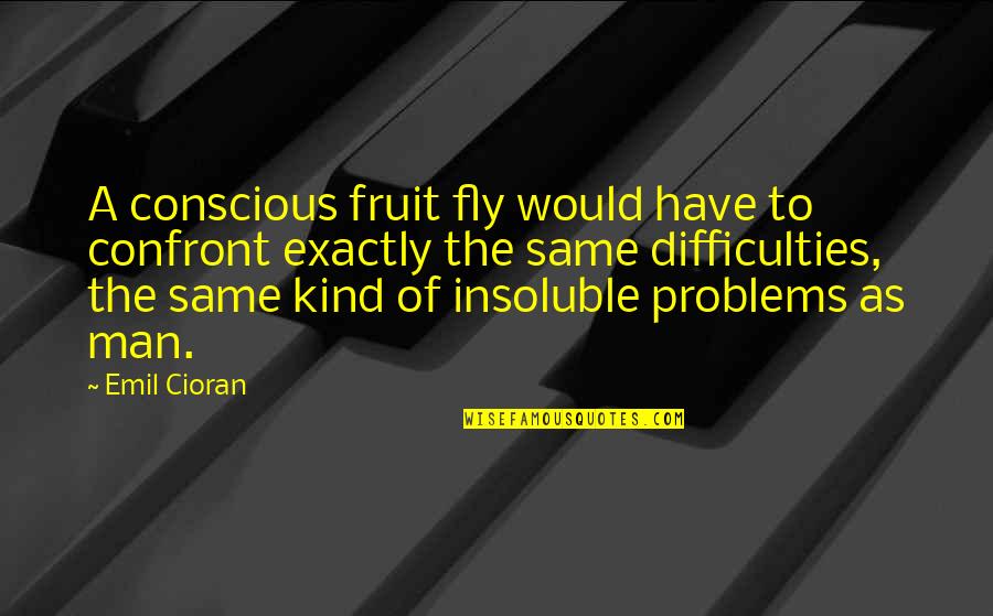 Vibrazioni Art Design Quotes By Emil Cioran: A conscious fruit fly would have to confront