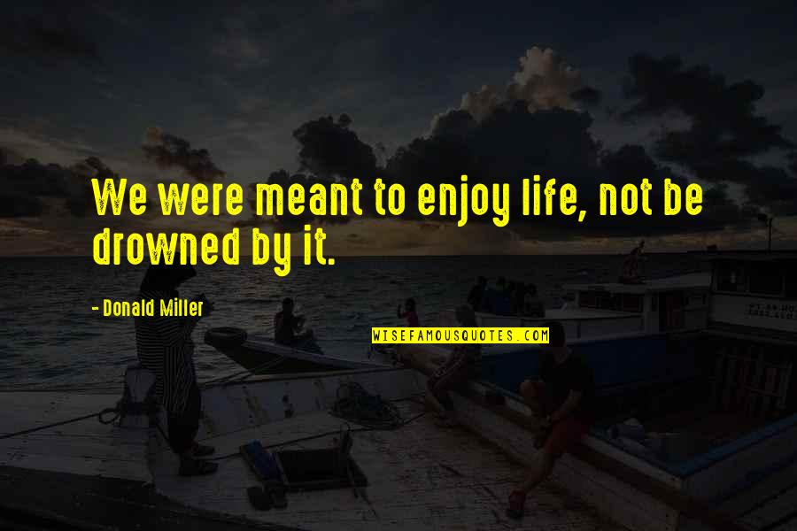 Vicariousness Quotes By Donald Miller: We were meant to enjoy life, not be