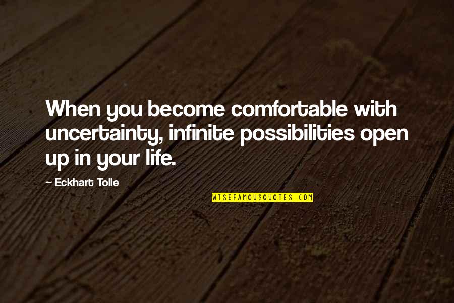 Victorian Era Murder Mystery Quotes By Eckhart Tolle: When you become comfortable with uncertainty, infinite possibilities