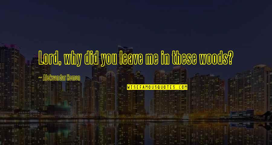 Viewpoints Different Quotes By Aleksandar Hemon: Lord, why did you leave me in these