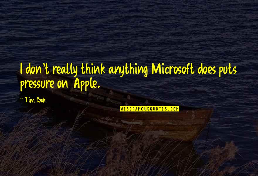 Vik Muniz Wasteland Quotes By Tim Cook: I don't really think anything Microsoft does puts