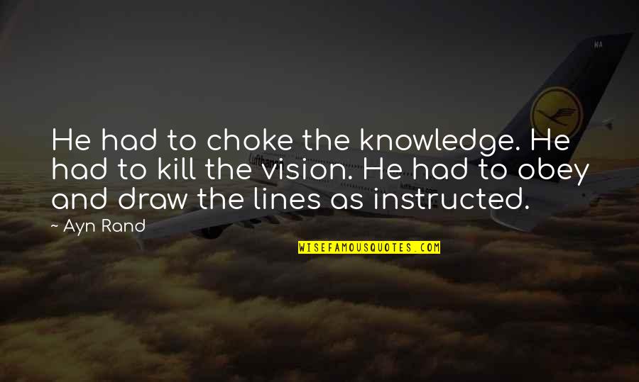 Vintage Pictures Quotes By Ayn Rand: He had to choke the knowledge. He had