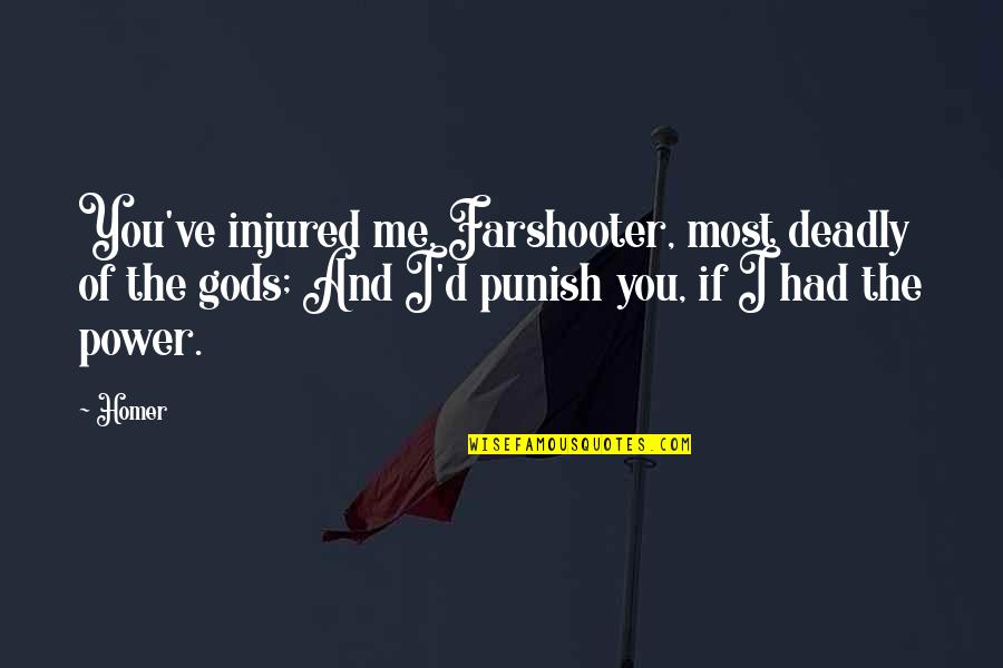 Vivereis Milagres Quotes By Homer: You've injured me, Farshooter, most deadly of the