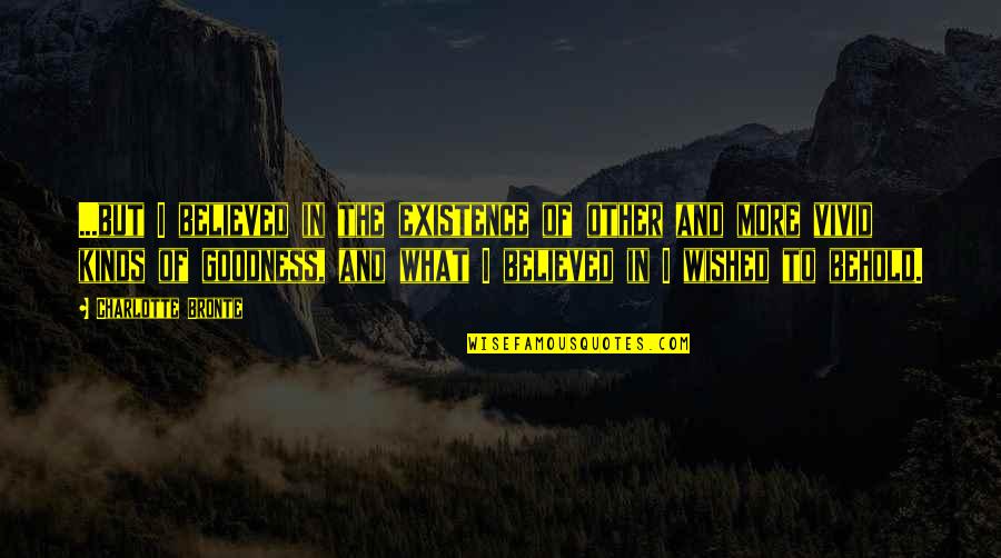 Voiding Cystourethrogram Quotes By Charlotte Bronte: ...but I believed in the existence of other