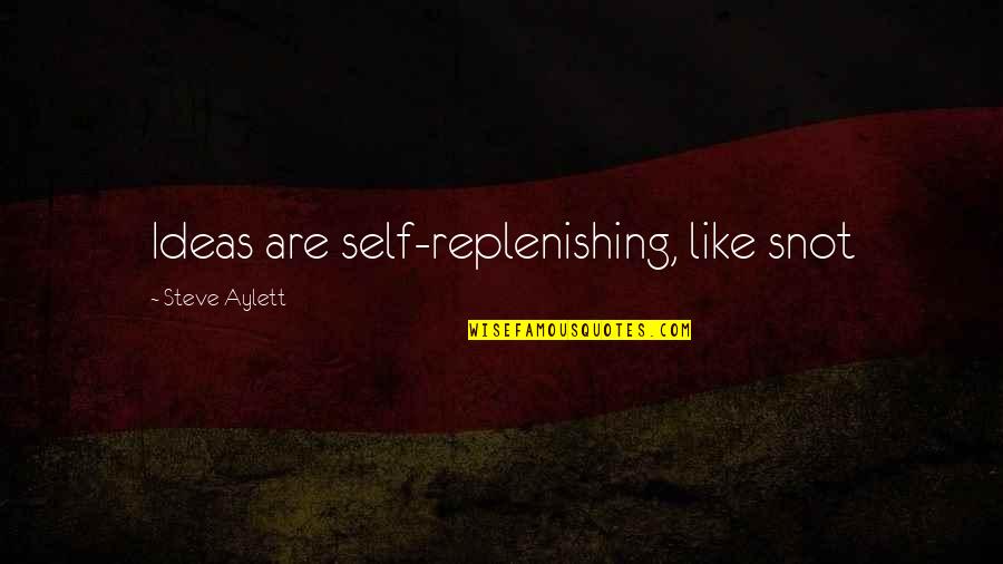 Volantene Quotes By Steve Aylett: Ideas are self-replenishing, like snot