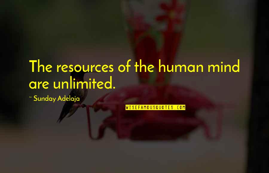 Volantis Llc Quotes By Sunday Adelaja: The resources of the human mind are unlimited.