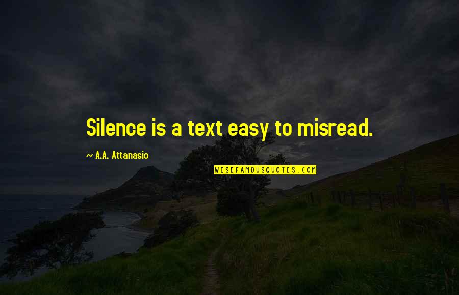 Voltairine Murder Quotes By A.A. Attanasio: Silence is a text easy to misread.