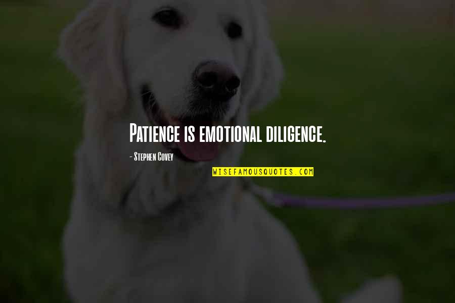 Voutsa Fabric Quotes By Stephen Covey: Patience is emotional diligence.