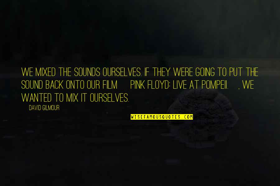 Vr46 Quotes By David Gilmour: We mixed the sounds ourselves. If they were