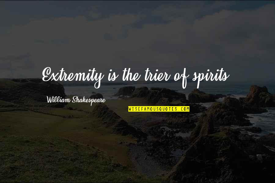 Vrajitoarea Bratara Quotes By William Shakespeare: Extremity is the trier of spirits.