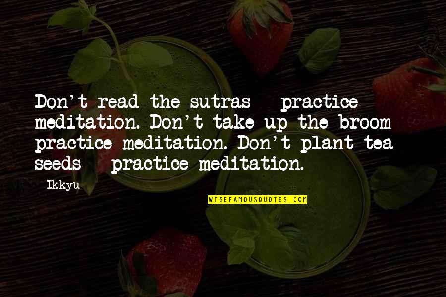 Vybration Quotes By Ikkyu: Don't read the sutras - practice meditation. Don't