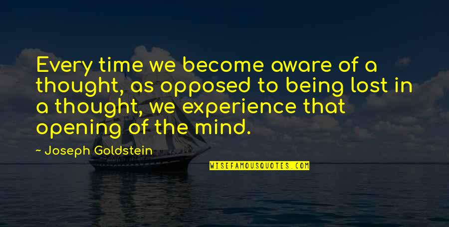 Vysavac Quotes By Joseph Goldstein: Every time we become aware of a thought,