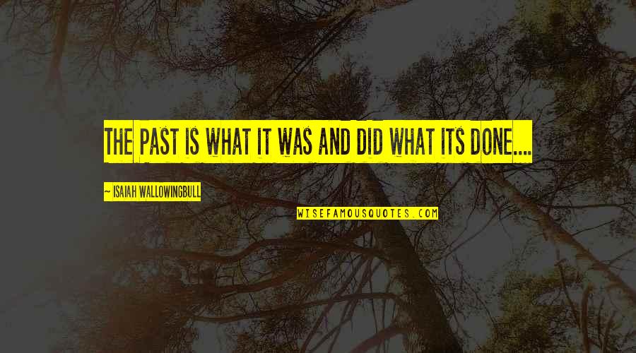 Wachter Lowell Quotes By Isaiah Wallowingbull: The Past is what it was and did