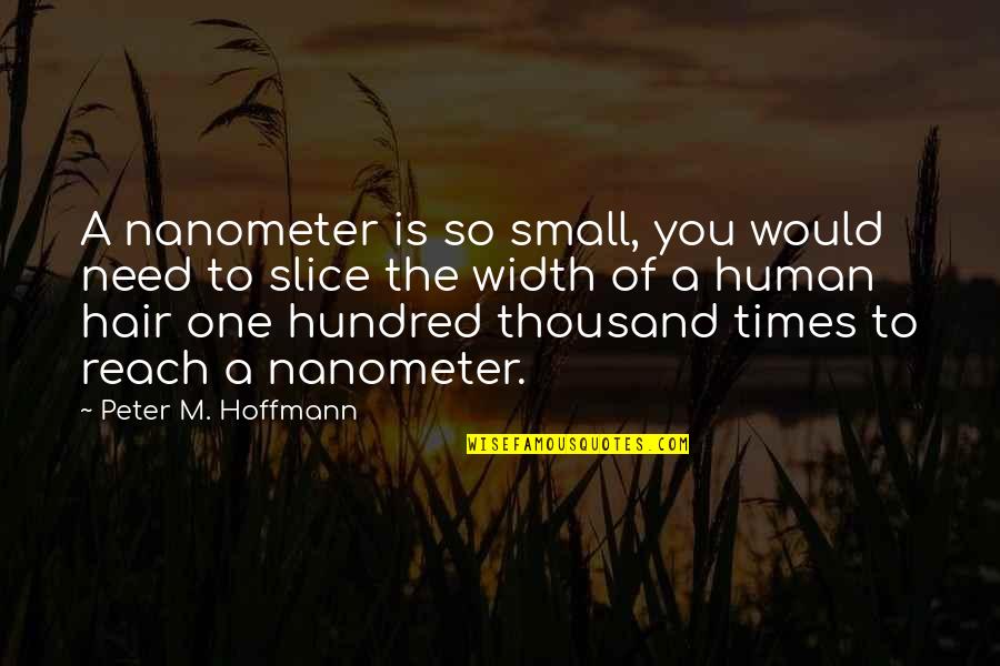 Wachter Lowell Quotes By Peter M. Hoffmann: A nanometer is so small, you would need