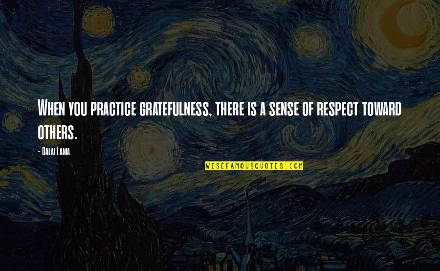 Wagenbachs Partner Quotes By Dalai Lama: When you practice gratefulness, there is a sense