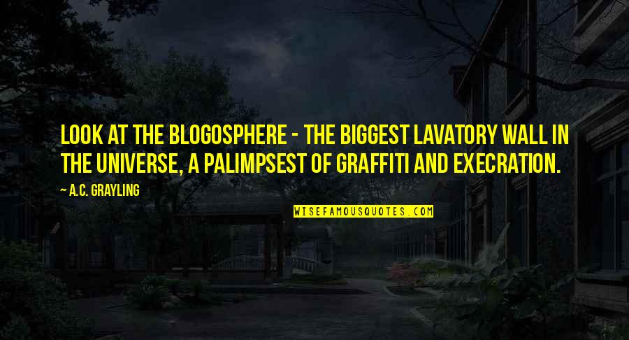 Wall Graffiti Quotes By A.C. Grayling: Look at the blogosphere - the biggest lavatory