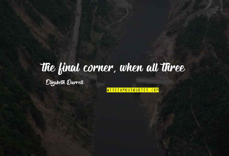 Wanna Marry You Quotes By Elizabeth Darrell: the final corner, when all three