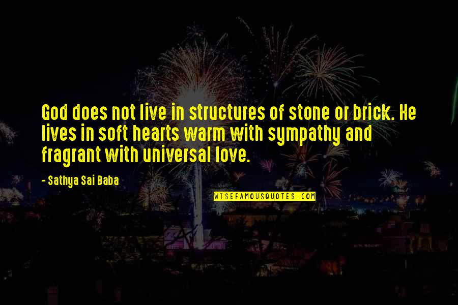 Warm Heart Quotes By Sathya Sai Baba: God does not live in structures of stone