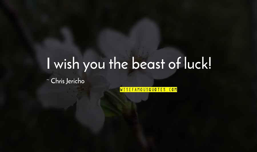 Warmoesstraat Quotes By Chris Jericho: I wish you the beast of luck!