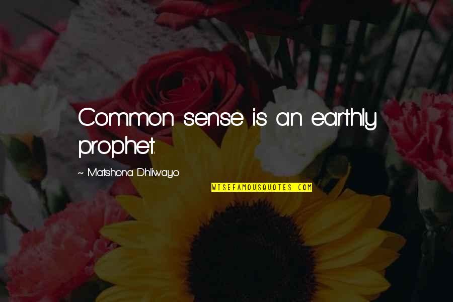 Warnecke Cult Quotes By Matshona Dhliwayo: Common sense is an earthly prophet.