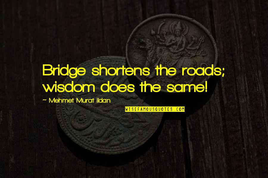 Watchara Jennie Quotes By Mehmet Murat Ildan: Bridge shortens the roads; wisdom does the same!